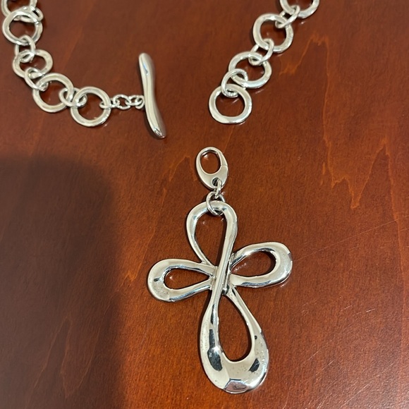 Gorgeous RLM Studio Sterling Silver Toggle Chain with Detachable Cross Pendant - Picture 5 of 11